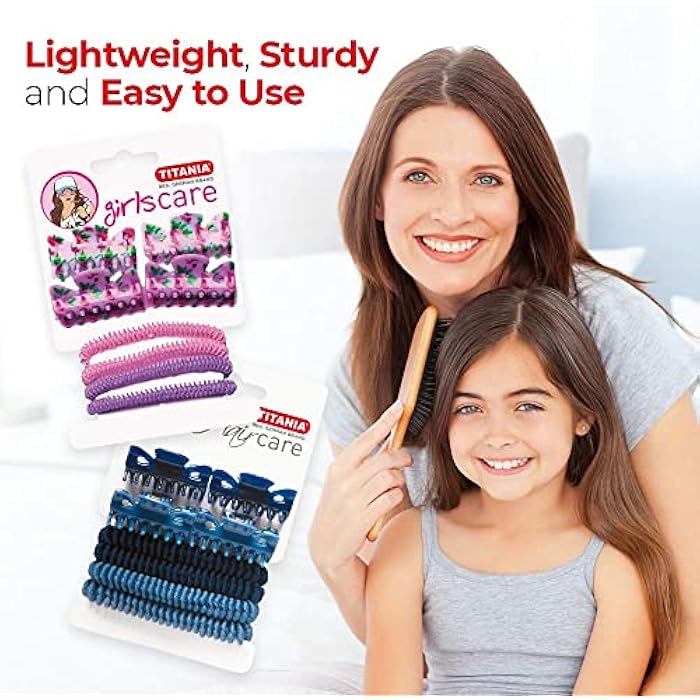 TITANIA Flower Hair Clips - 4 Pcs + Hair Elastics - 8Pcs - Image 4